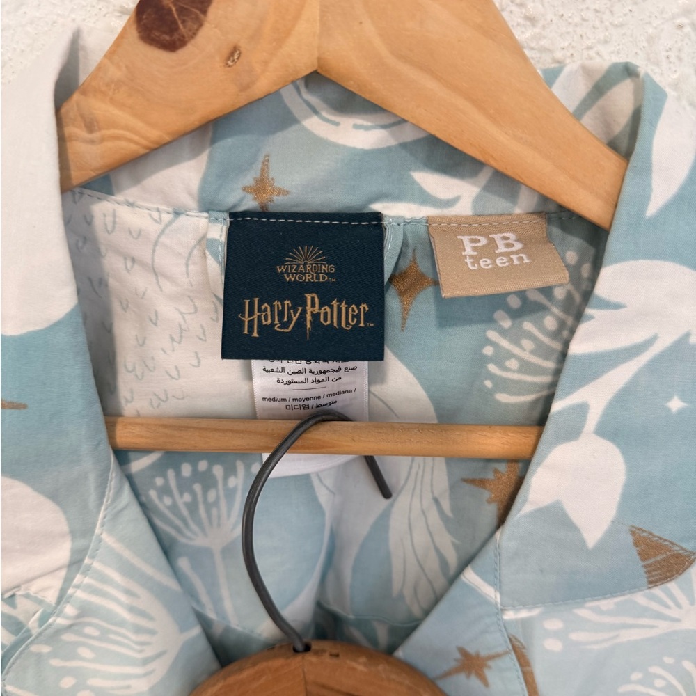 Pottery Barn Teen Harry Potter Magical blue Damask Pajama Set Size Medium - Picture 2 of 10